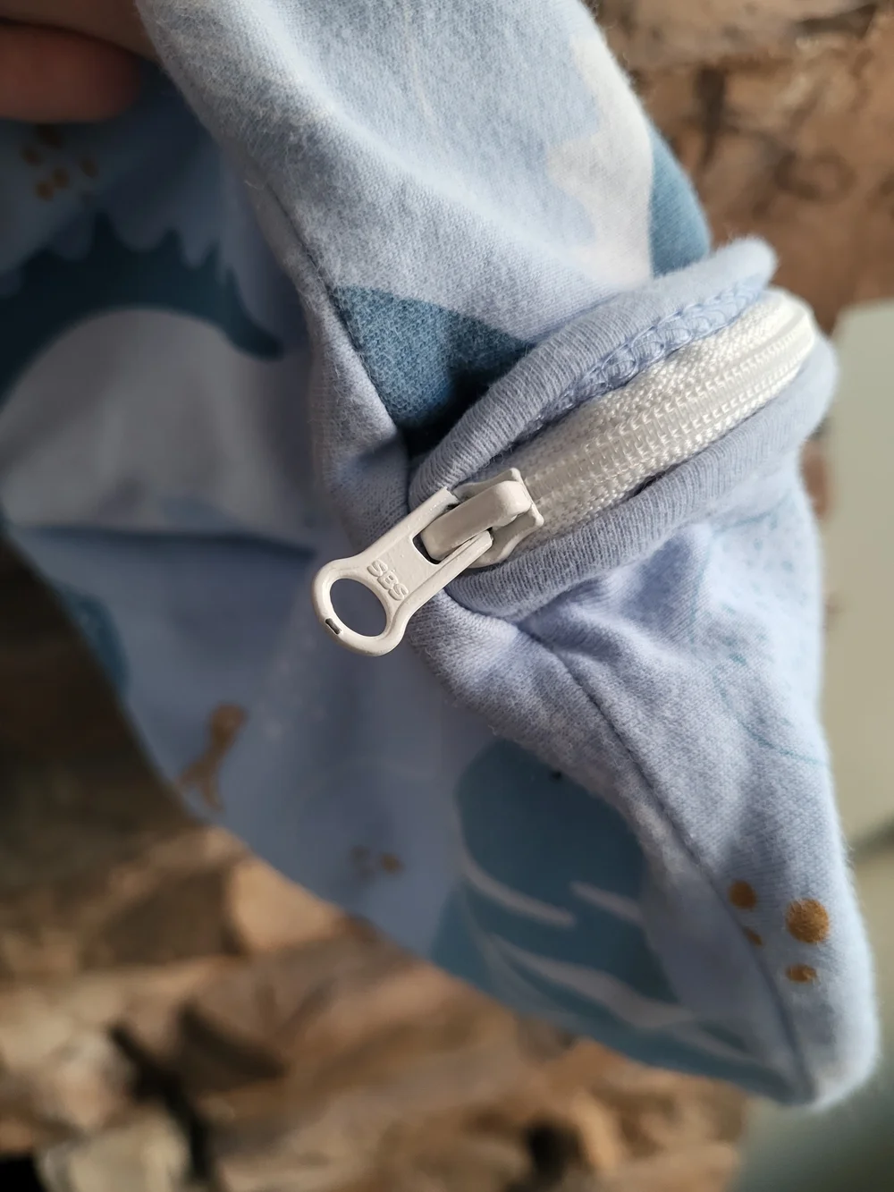 Sleeveless Light Blue Sea Creature Kids Sleep Sack with Front Zipper